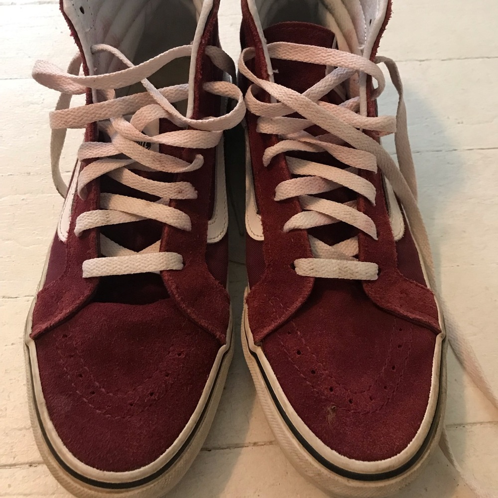 Vans high top red sneakers size 8.5